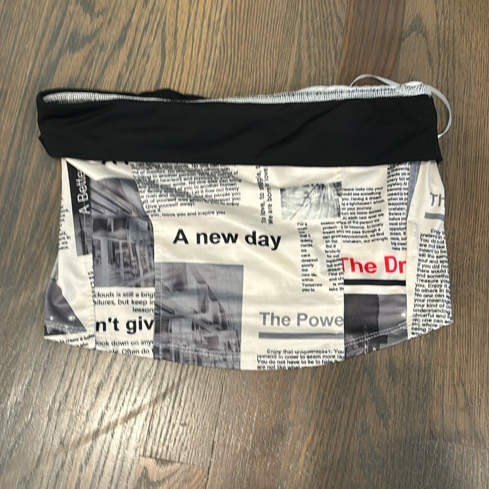 Newspaper style tube top